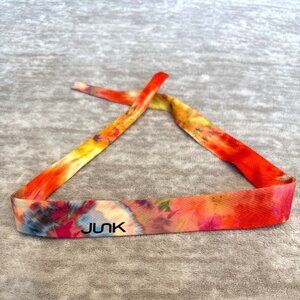JUNK Brand Thin Orange Tie Die Workout Headband Tie Back